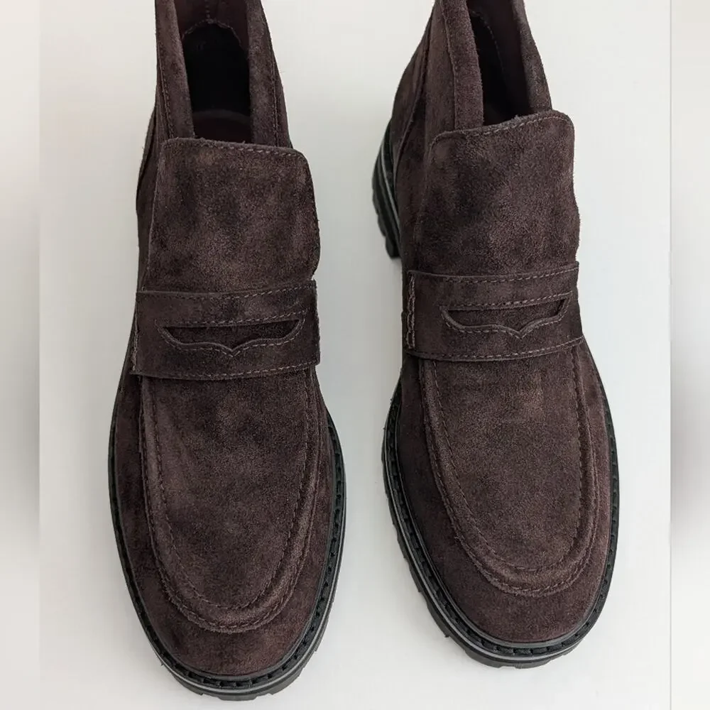 NWOB Madewell The Ryder Ankle Boot Coffee Bean Brown Suede Shoes Size 8.5